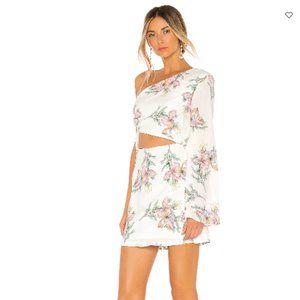 Superdown White Floral Essie One Shoulder Dress
